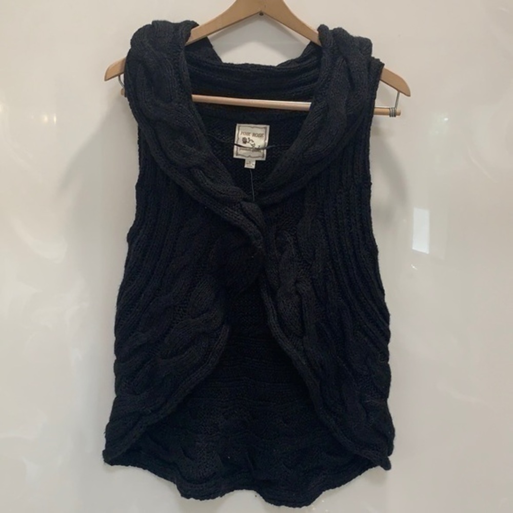 Black Cable Knit Sweater Vest